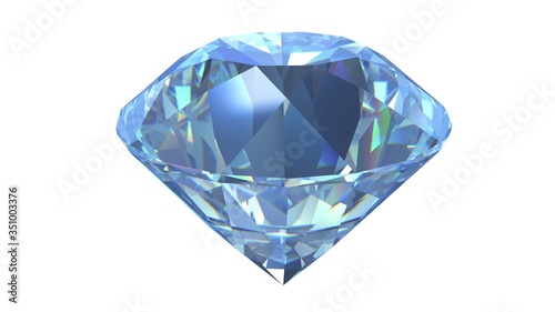Diamond isolated on white background. 3D-rendering.