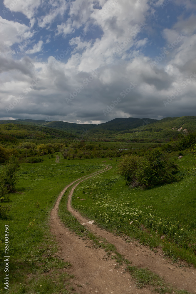 A valley in green near Povorotnoye, Crimea