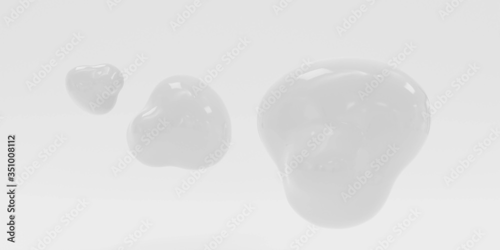 grey liquid bubbles abstract background with empty blank copyspace to add your content 3d rendering illustration