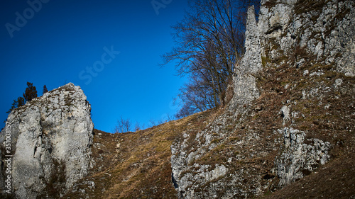 Beautiful limestone rock formations in the Pradnik valley