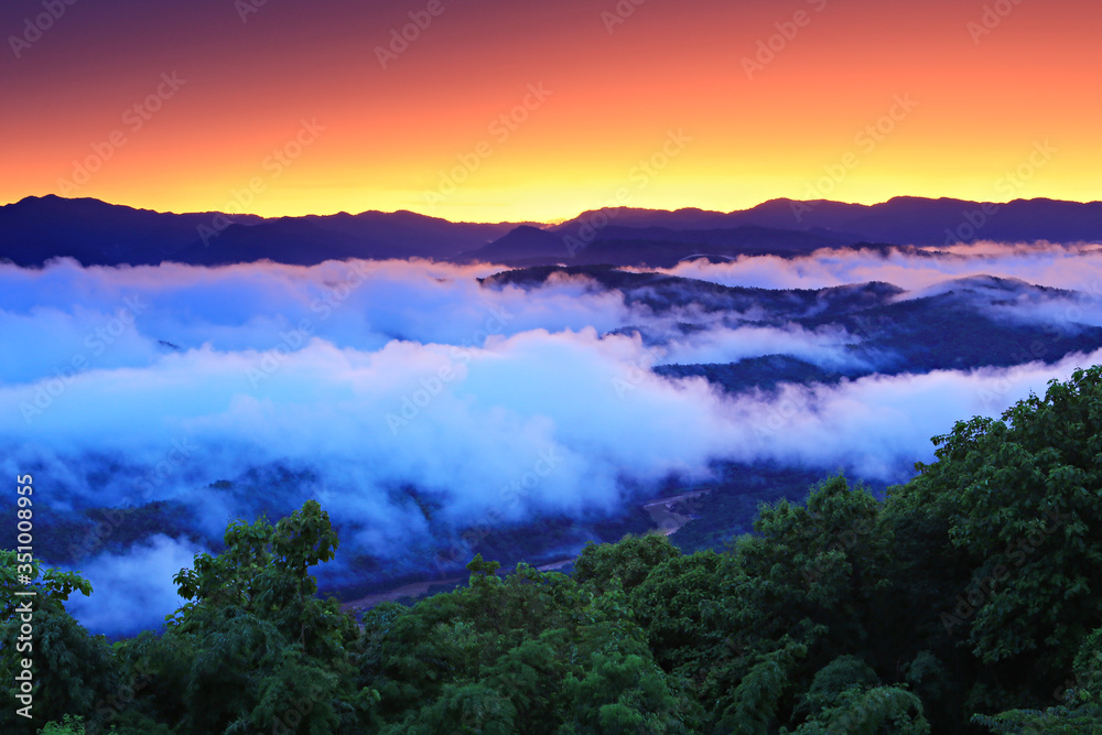 Scenic of spring morning rural landscape at Doi Samer Dao in Si Nan National Park,Nan province,Thailand Scenic of spring morning rural landscape at Doi Samer Dao in Si Nan National Park,Nan province,Thailand