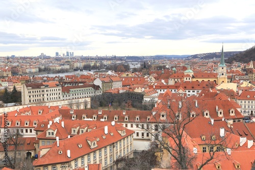 The panoramic view in Prague city of Czech Republic