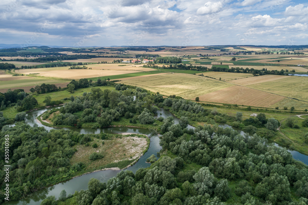 Nysa Klodzka river in Omochow polish village in Poland