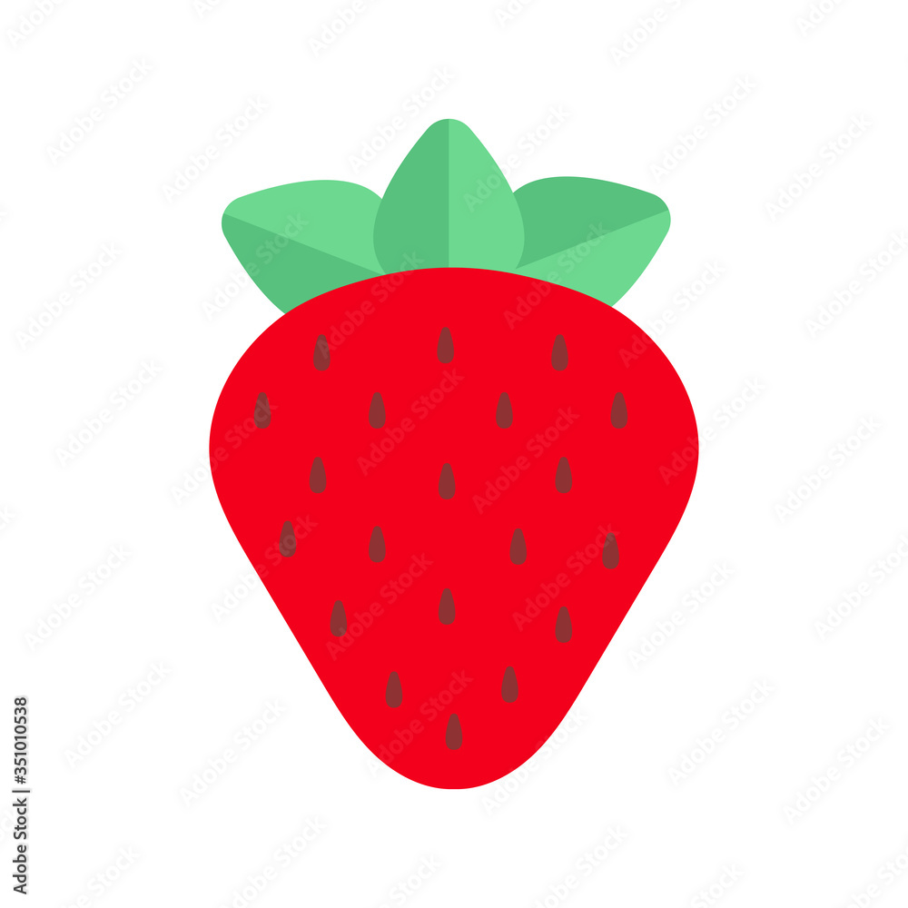Strawberry icon vector, flat design illustration Strawberry icon vector, flat design illustration