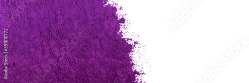 Abstract background of purple dry powder paint. Copy space in a right side.