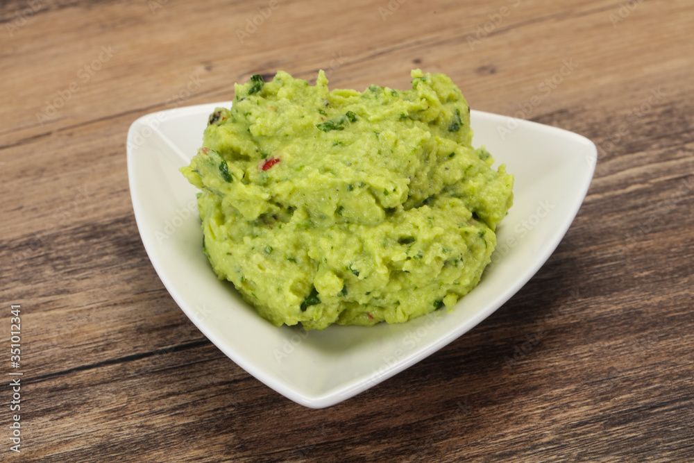 Avocado guacamole sauce with chili pepper Avocado guacamole sauce with chili pepper
