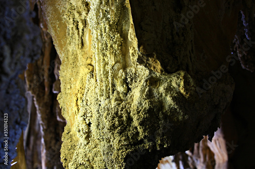 Pakarang Cave (Coral Cave) is located in Khao Sok National Park. The stalagmites have a similar shape to coral in  Surat Thani, Thailand photo