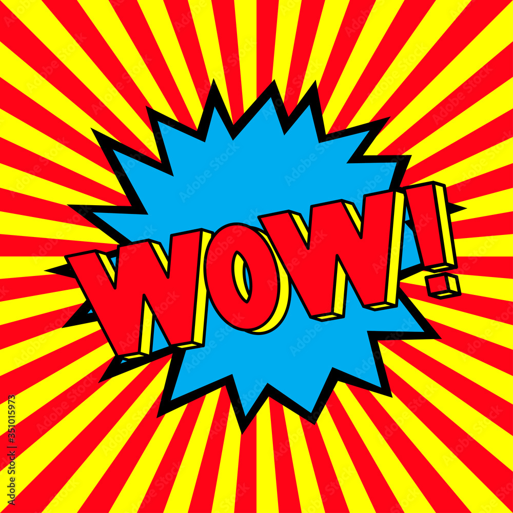 Fototapeta premium Wow in the pop-art explosion