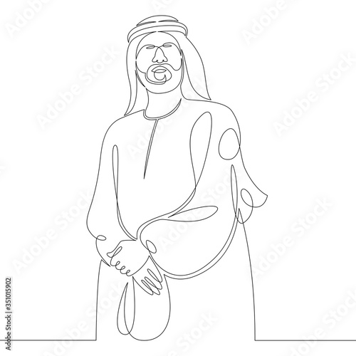 eastern male arab in national costume kandura