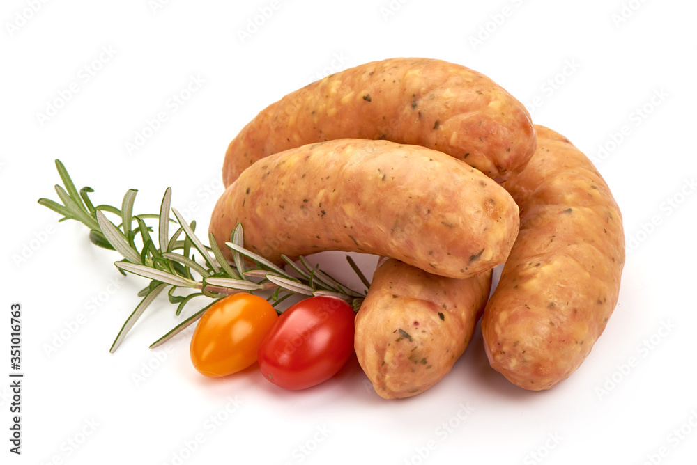 German dried sausages, isolated on white background German dried sausages, isolated on white background