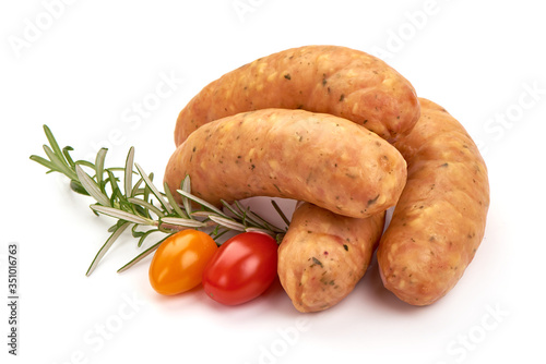German dried sausages, isolated on white background