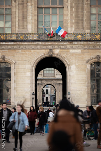 people walking in the street in Paris france 