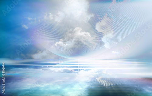 Fototapeta linien bewegung banner perspektive blau