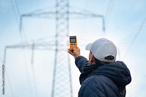Electromagnetic radiation measuring under high voltage power transmission towers