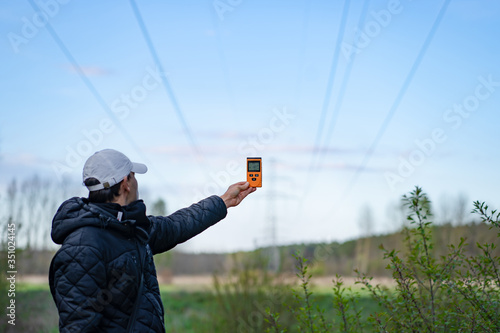 Electromagnetic radiation measuring under high voltage power transmission towers