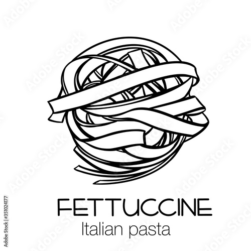 Fettuccine pasta outline icon