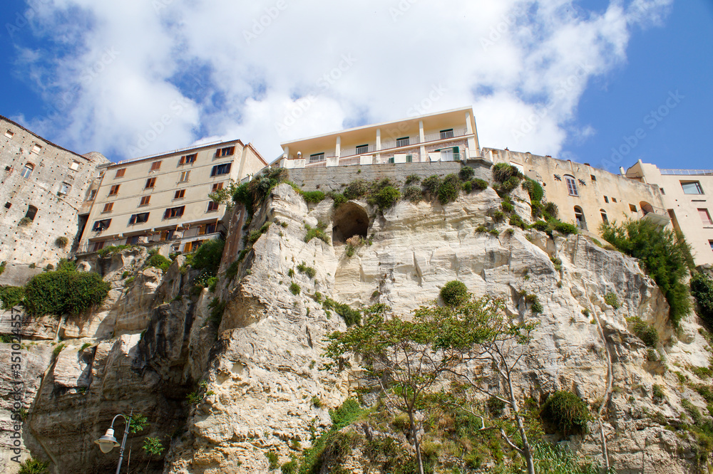 Tropea coast view - old buildings, Italy traveling