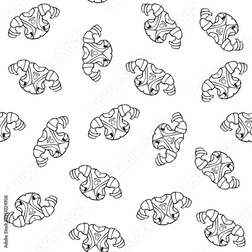 Seamless pattern. Hockey shoulder pads on a white background. Vector illustration. Endless repeating texture for banners, fabric, greetings, packaging, printing on paper, wallpaper,etc.