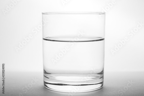glass of water on a white background
