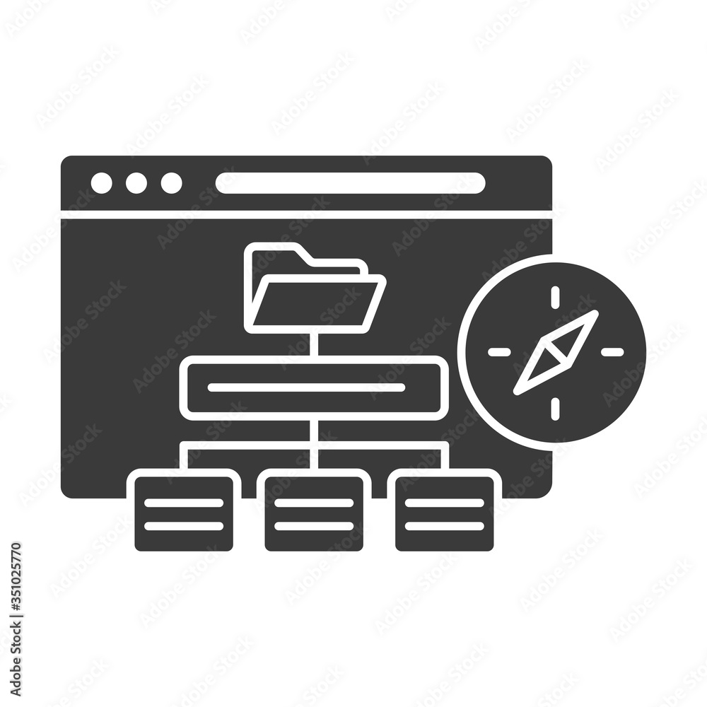 Sitemap black glyph icon. High quality filled vector pictogram. Web site map optimization symbol. Button for web page, mobile app, promo. UI UX GUI design element. Sitemap black glyph icon. High quality filled vector pictogram. Web site map optimization symbol. Button for web page, mobile app, promo. UI UX GUI design element.