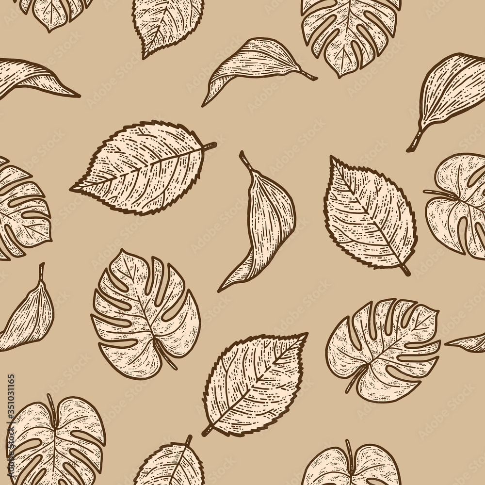 Seamless set rose, lily and monstera leaf, isolated plant. Seamless set rose, lily and monstera leaf, isolated plant.
