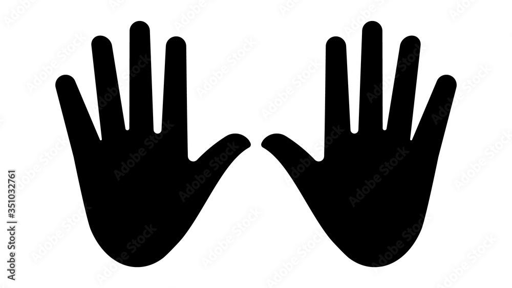 Black hand. Silhouette. Vector illustration template. Black hand. Silhouette. Vector illustration template.