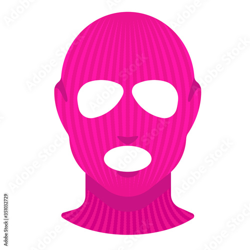 Balaclava. Vector style. A piece of clothing for winter sports or a mask for a criminal or a thief. Fashion accessory for women