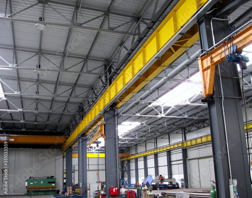 Interior of the production hall where locksmith and welding works are performed