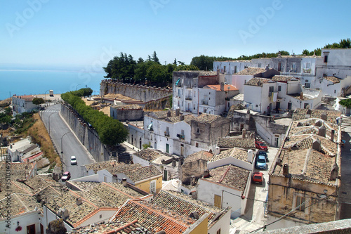 Monte Sant'Angelo, Puglia/Italy -  The town of Apulia, southern Italy, capital  during Norman dominion and pilgrimage destination for Sanctuary of Saint Michael the Archangel.