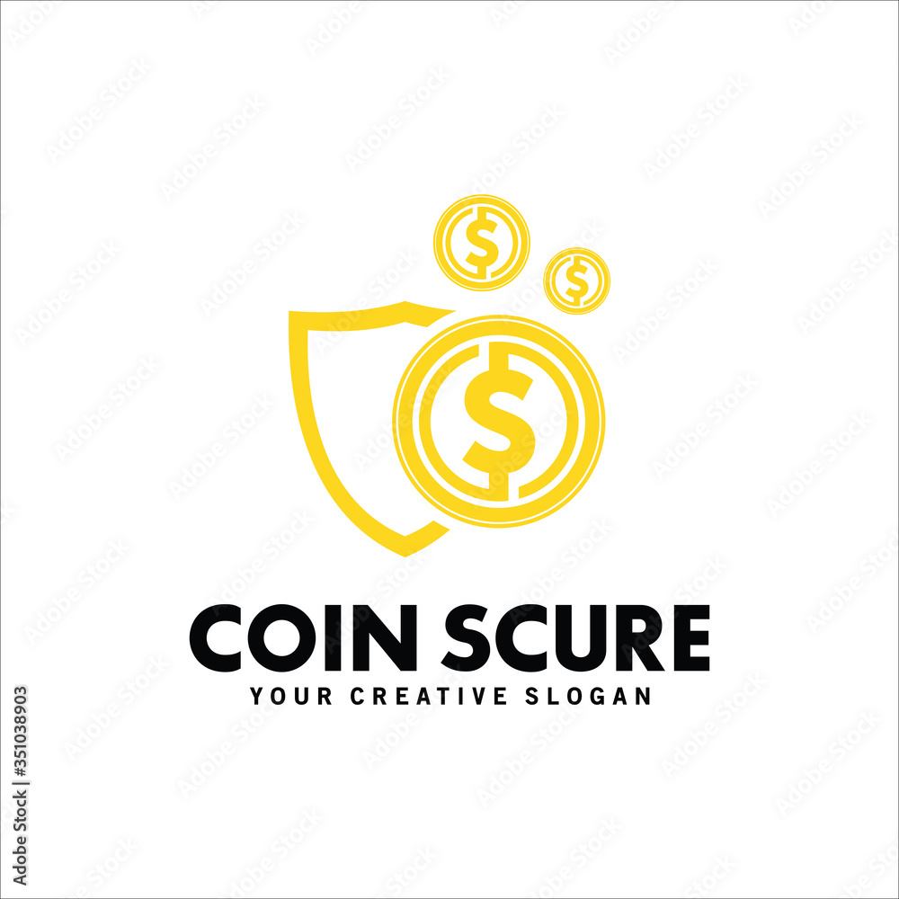 Coin Scure Logo, Coin Logo Vector Inspiration