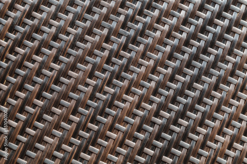 Brown wicker pattern  plastic furniture surface