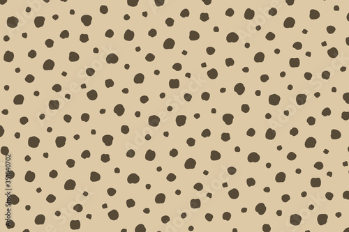 Vector abstract background with polka dots pattern in a chaotic manner. Hand drawn, doodle style.