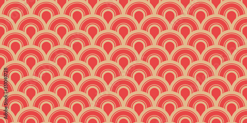 Vector seamless fish scales pattern. Beautiful oriental ornament. Design for fabric, textile, wallpaper, wrapping