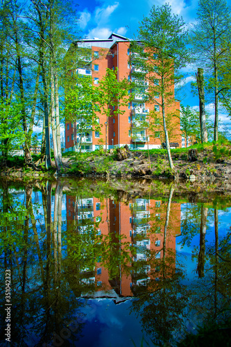 Building reflection in the water
