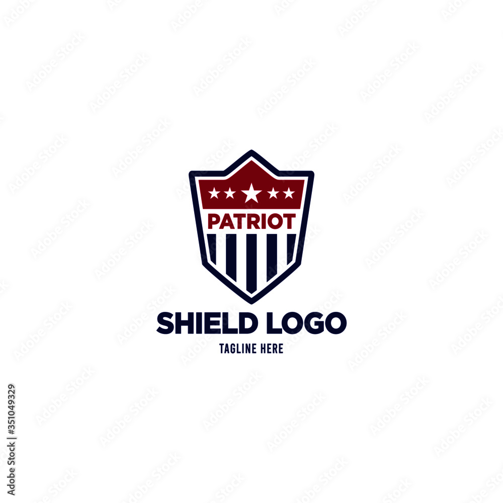 patriot shield logo. American shield logo template. Creative Shield Logo and Icon Template.
