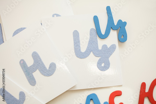 Montessori material movable alphabet and letters
