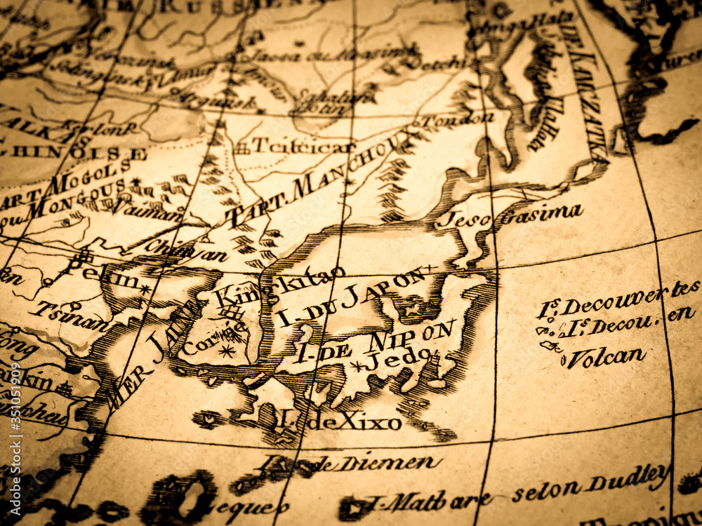 アンティークの世界地図　日本