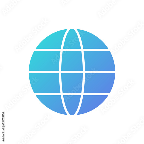 The globe icon. Globe symbol. Flat Vector illustration