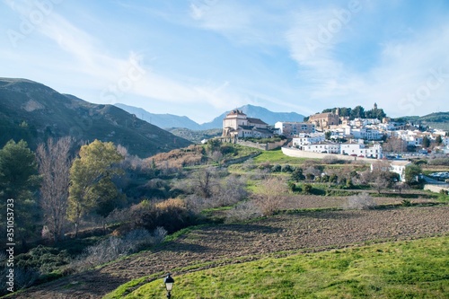 view of a white village in Andalusia, South Spain