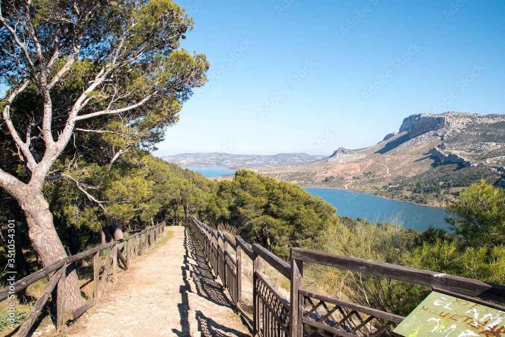 A hiking trail in a picturesque setting in Andalusia, Spain