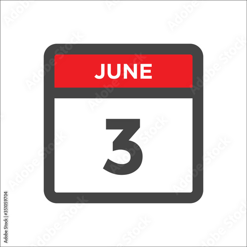 June 3 calendar icon with day of month
