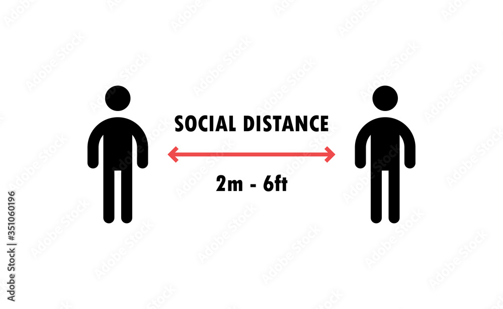 Social Distancing sign. Person standing at safe distance vector icons. Social Distancing sign. Person standing at safe distance vector icons.