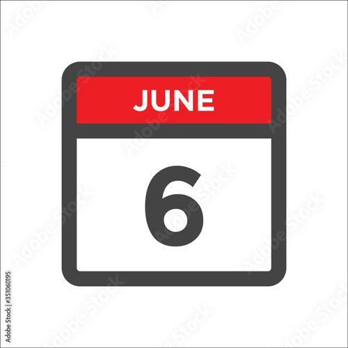 June 6 calendar icon with day of month