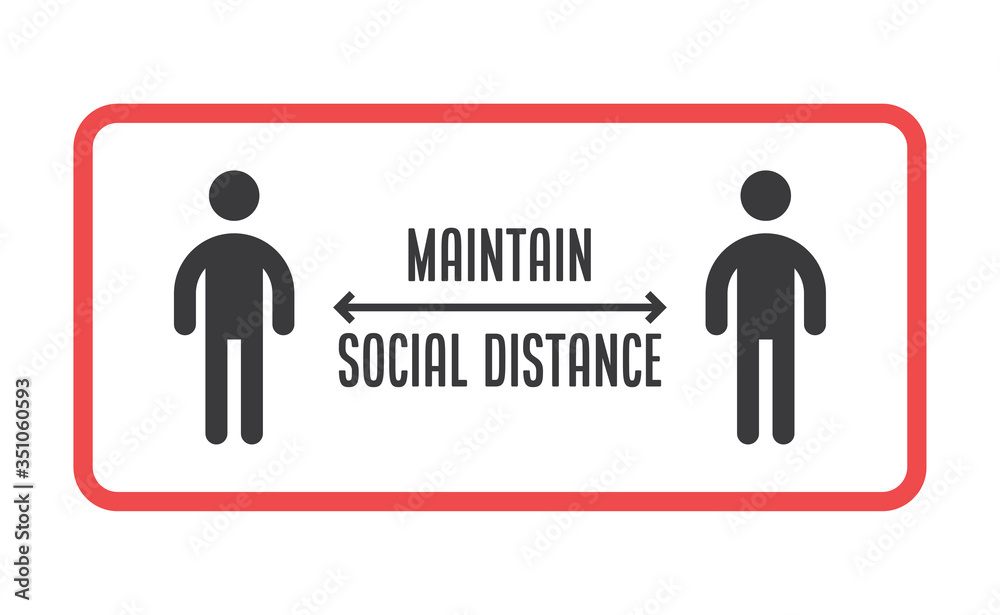 Social Distancing sign. Person standing at safe distance vector icons. Social Distancing sign. Person standing at safe distance vector icons.