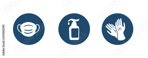 Sanitation accessories Icon - help during Coronavirus or COVID19