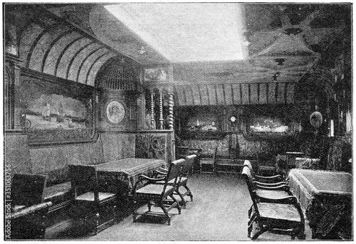 Fotografie Salon of a German transatlantic ocean liner SS Kaiser Wilhelm der Grosse