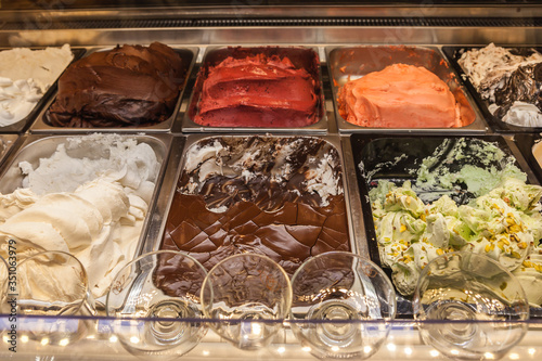 Traditional italian gelato ice cream