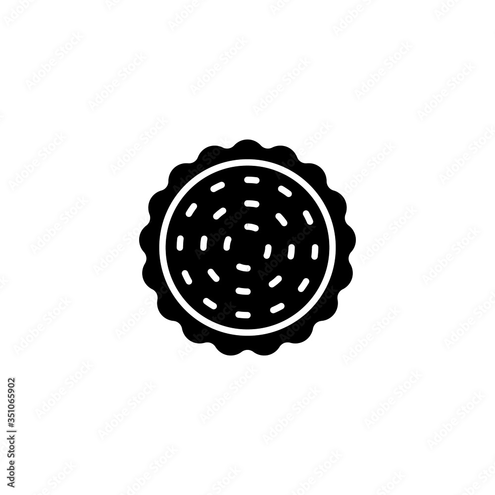 Biscuits vector icon in black solid flat design icon isolated on white background Biscuits vector icon in black solid flat design icon isolated on white background