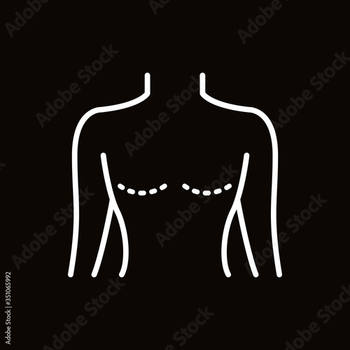 mastectomy line icon, vector illustration