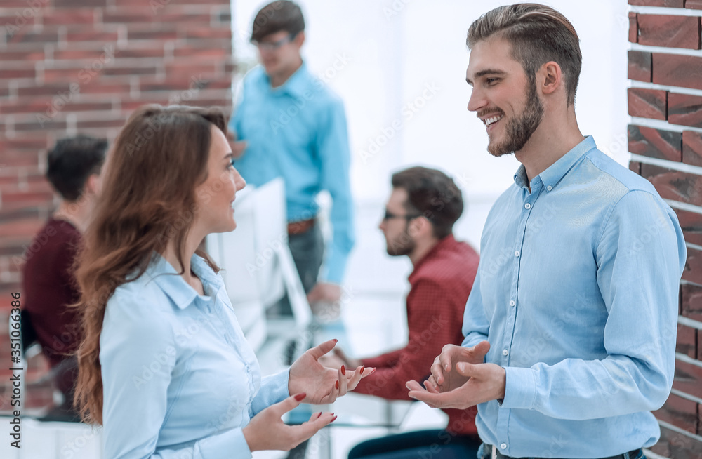 Business people are discussing in the office. Business people are discussing in the office.